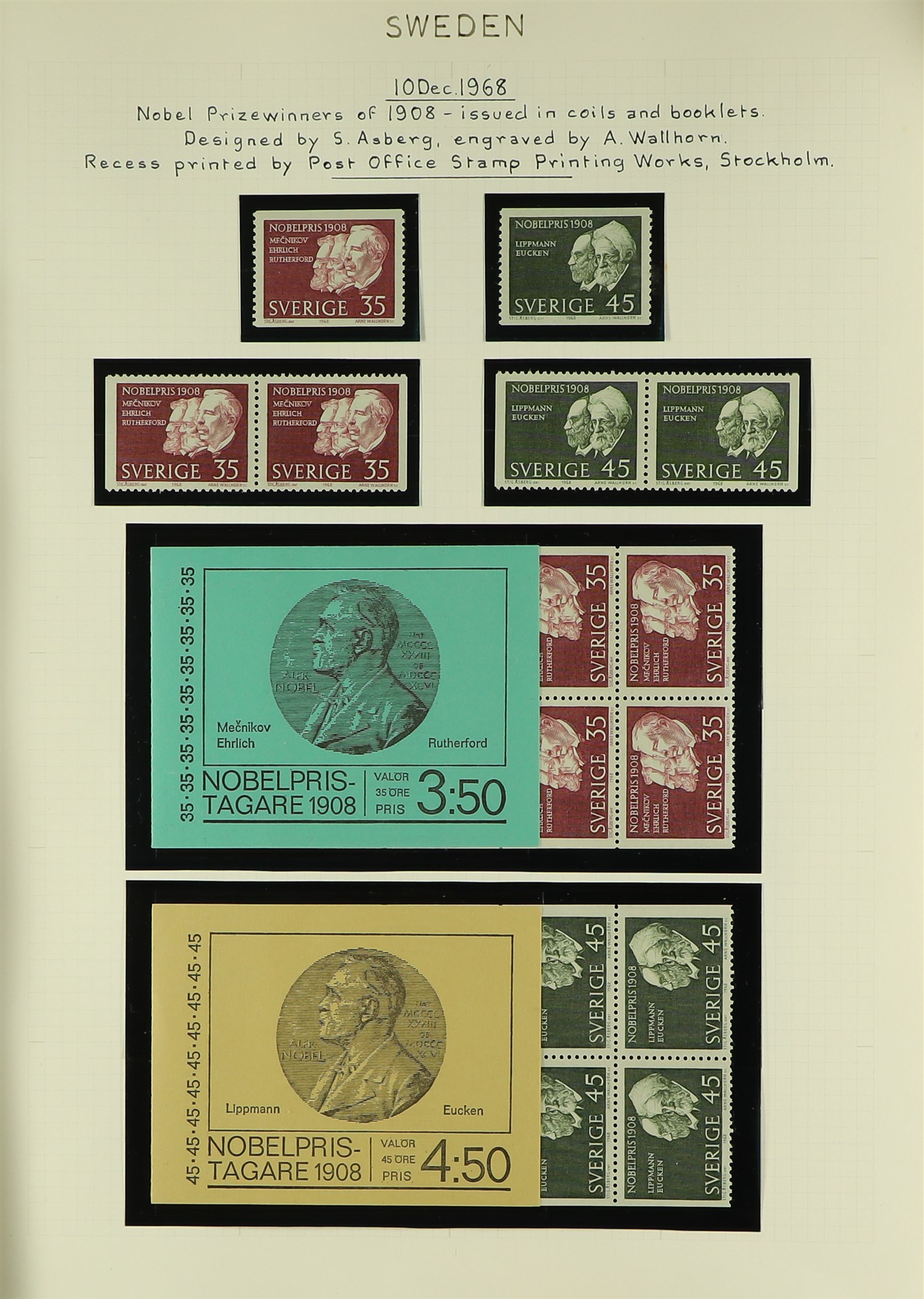 SWEDEN 1964-81 a never hinged mint collection in two albums, with stamps and booklets, plus