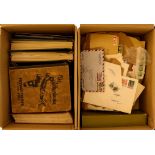 COLLECTIONS & ACCUMULATIONS WORLD ACCUMULATION IN TWO BOXES incl. albums of Malaya and States,