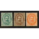 ITALY 1879 5c, 30c and 2l., Sassone 37, 41 & 43, fine mint, the 5c and 2l. are never hinged, with