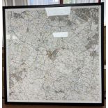 ORDNANCE SURVEY MAP OF KNUTSFORD AND SURROUNDING AREA from 1970's, framed and glazed, buyer