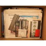 COLLECTIONS & ACCUMULATIONS TWO BOXES OF WORLD with various album pages, sheets, stockpages, in