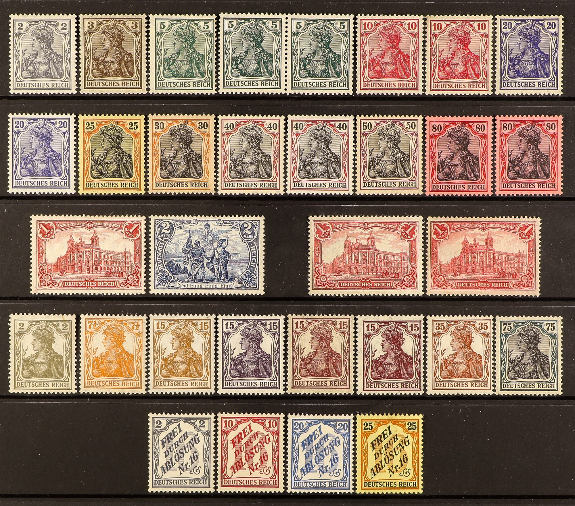 GERMANY 1872-1919 EMPIRE MINT COLLECTION incl. 1872 10g grey and 30g blue Michel 12 & 13 (SG 14 & - Image 2 of 2