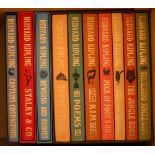 FOLIO SOCIETY: THE WORKS OF RUDYARD KIPLING. set of 10 books including The Jungle Book, poems, and