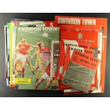 FOOTBALL PROGRAMMES. ONE PER SEASON. SWINDON - WATFORD. 1960 ONWARDS. Comprising of Swindon 1960-1