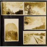 A PHOTO TOUR OF CANADA 1930'S (?) a suede covered album depicting a native American and wigwams,