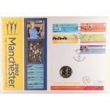 GOLDEN JUBILEE COIN COVER COLLECTION. Comprises of 16 coin covers which include 'Manchester 2002