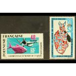 FRENCH DEPENDENCIES POLYNESIA 1969 Underwater Hunting Championships set, Yv 29/30, never hinged