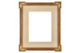 AN ENGLISH 19TH CENTURY GILDED AND VEENERED KENT STYLE PASTEL FRAME