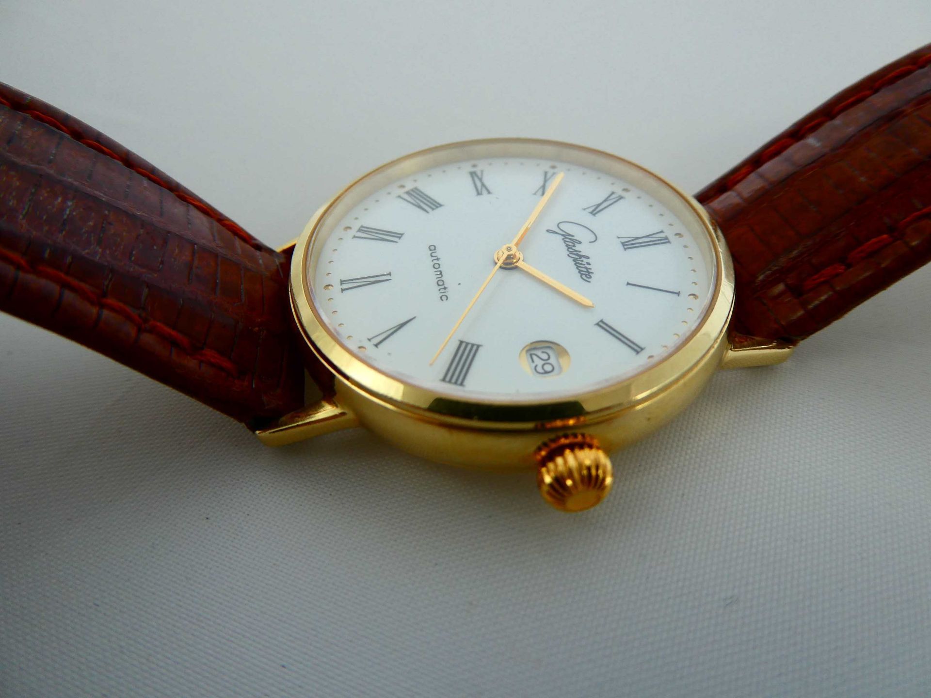 Glashütte Herrenuhr in 14 Karat Gold - Image 2 of 5