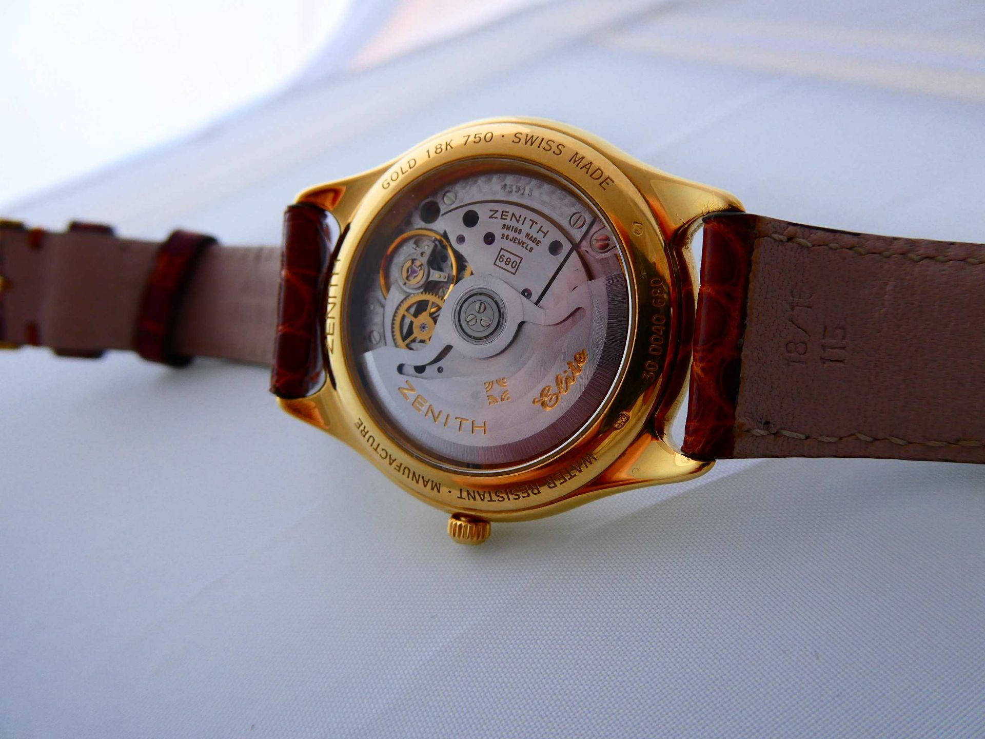 Zenith " Elite ", Armbanduhr in 18 Karat Gold - Image 6 of 7