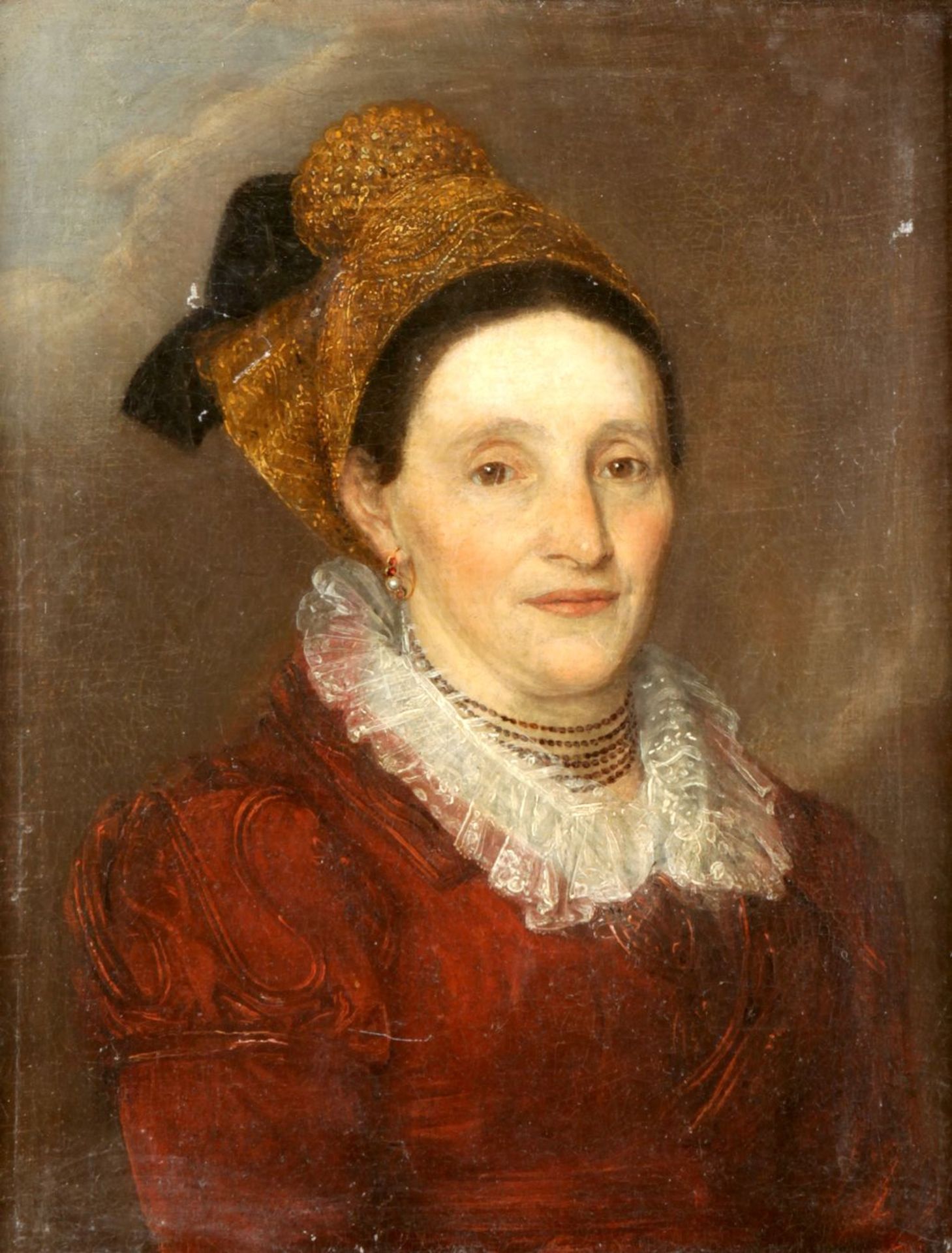 Bildnis einer Dame mit Goldhaube u. Granatschmuck