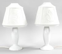 Paar Lithophanie-Tischlampen