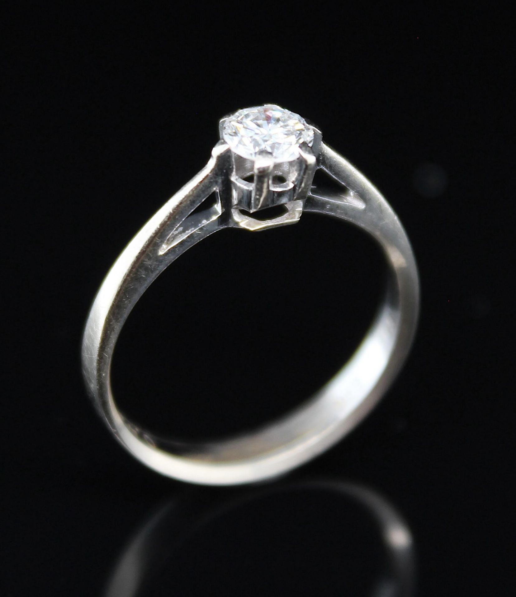 Solitaire ring with one brilliant, ca. 0,43 ct - Image 3 of 3
