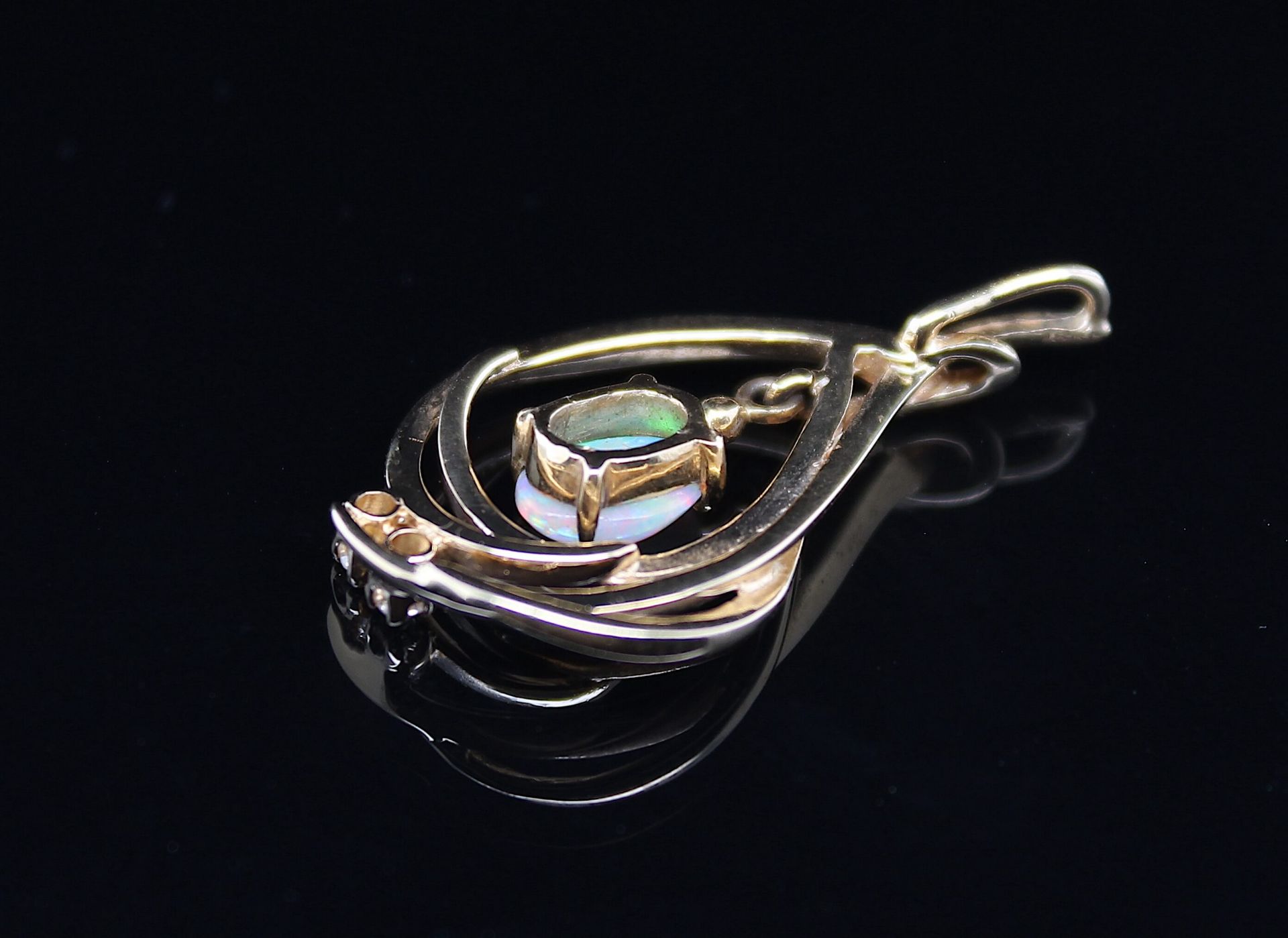 Pendant, precious opal, brilliants - Image 3 of 3