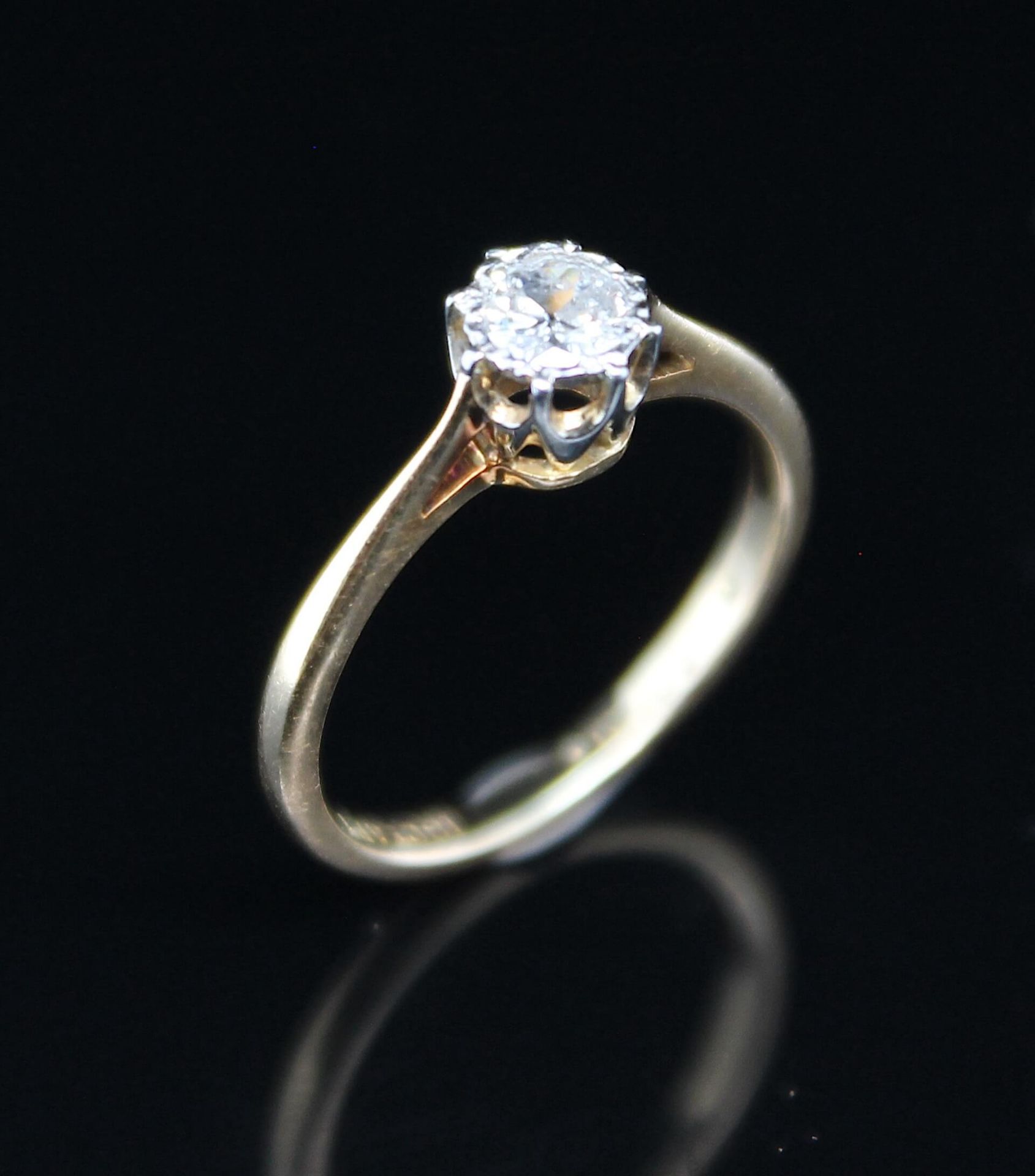 Ring with one diamond, ca. 0,20 ct - Image 2 of 3