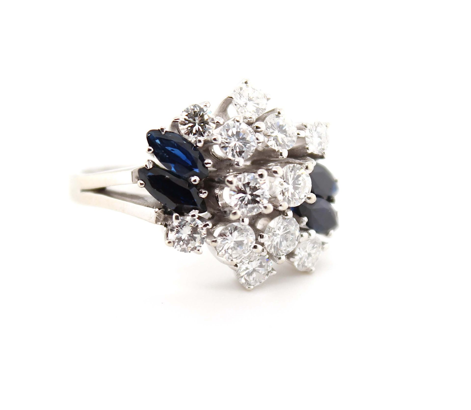 Ring with total ca. 1,38 ct brilliants and sapphires - Image 3 of 4