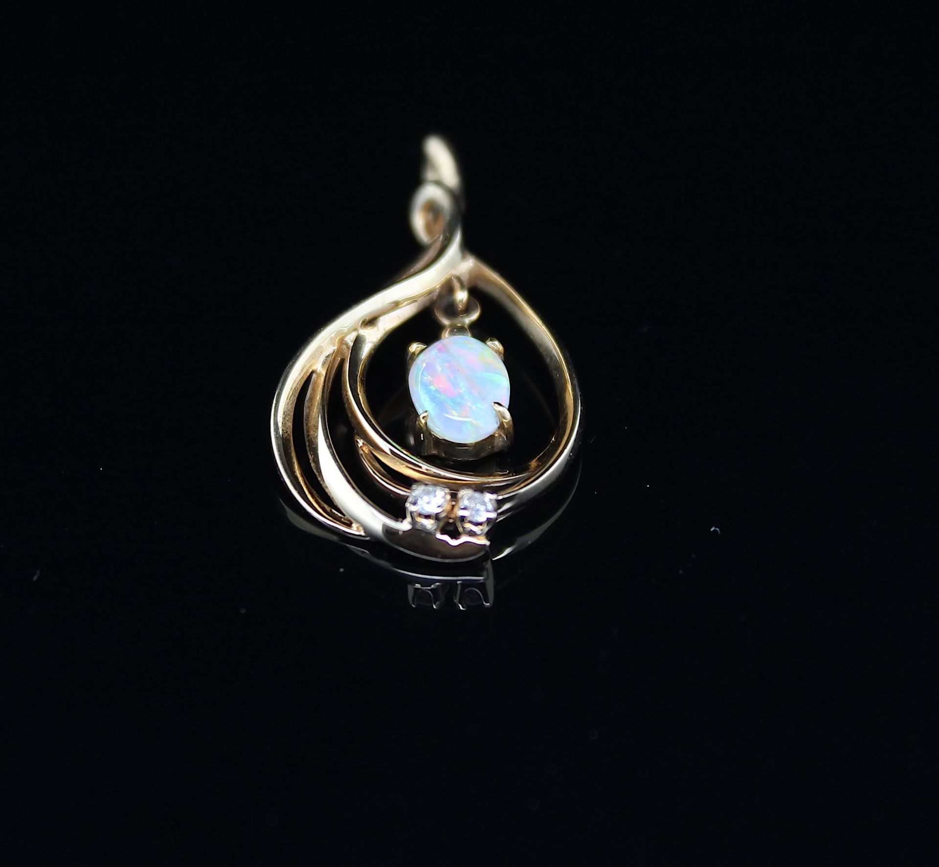 Pendant, precious opal, brilliants - Image 2 of 3