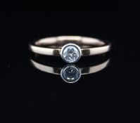 Ring mit einem Brillanten ca. 0,25 ct Material: 750 Gold Diamanten: 1 Brillant, ca. 0,25 ct, SI1, H