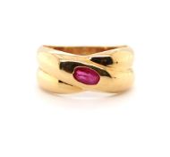 Ring mit einem Rubin Material: 750 Gold Edelsteine: 1 Rubin 5 x 2,6 mm. Größe: 51, 16,2 mm