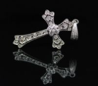 Cross pendant with total ca. 0.30 ct brilliants Material: 925 Silber Diamanten: 28 Brillanten,
