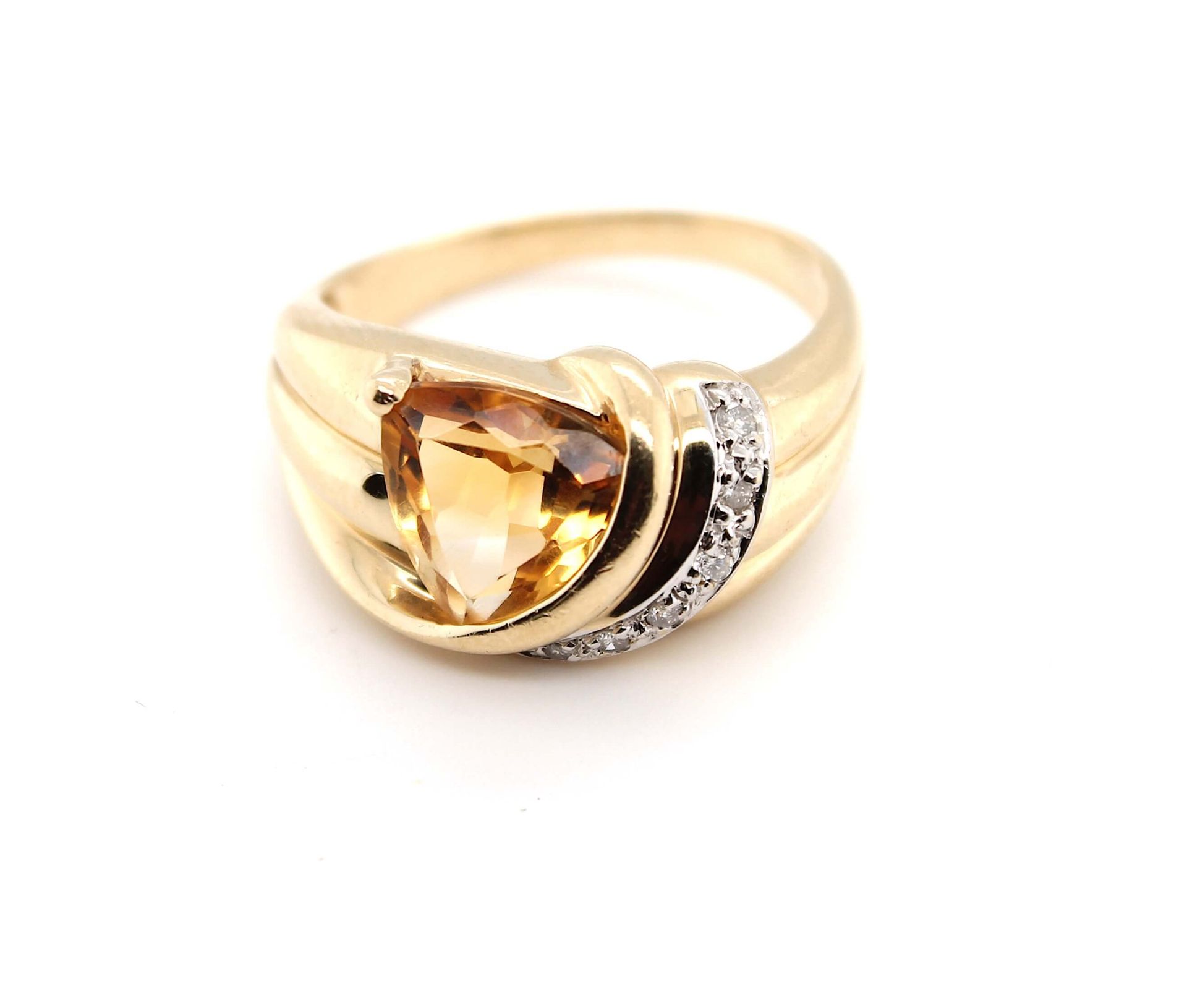 Ring with citrine and brilliants - Image 2 of 3