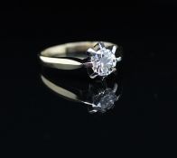 Ring mit einem Diamanten ca. 1,08 ct Material: 585 Weiß- Gelbgold Diamanten: 1 Diamant im