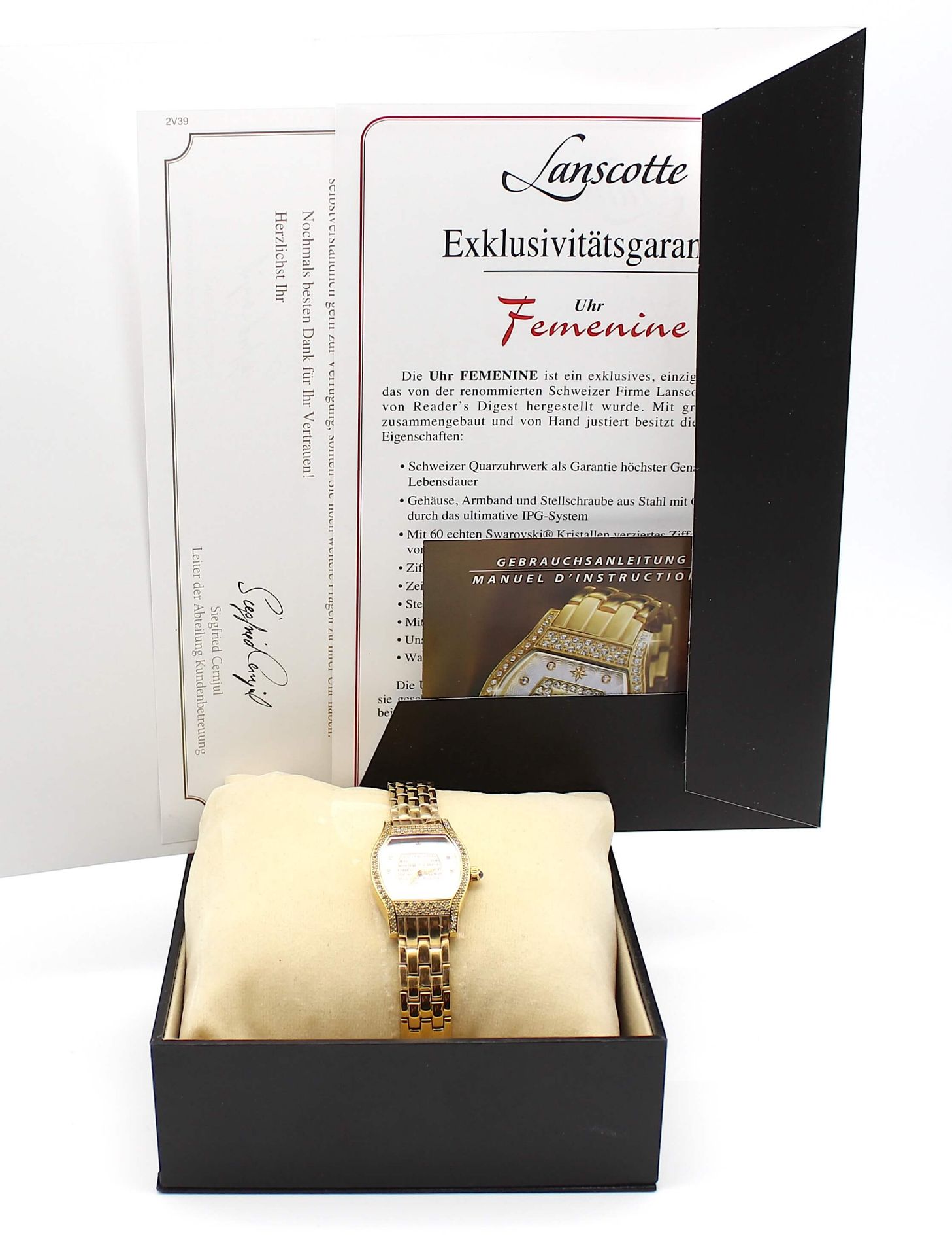 Ladies wrist Watch Lanscotte gold plated with Swarovski Crystals - Image 4 of 4