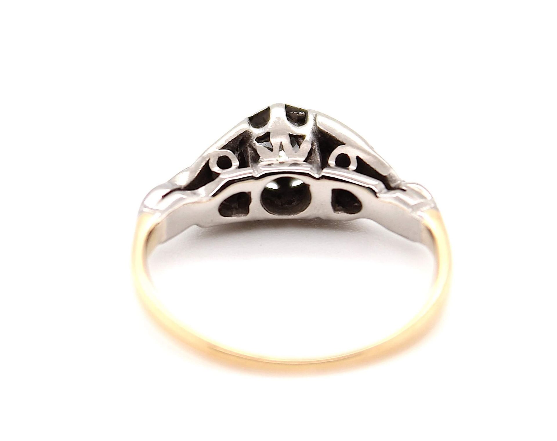 Ring gold/silver with one brilliant ca. 0,15 ct - Image 3 of 3