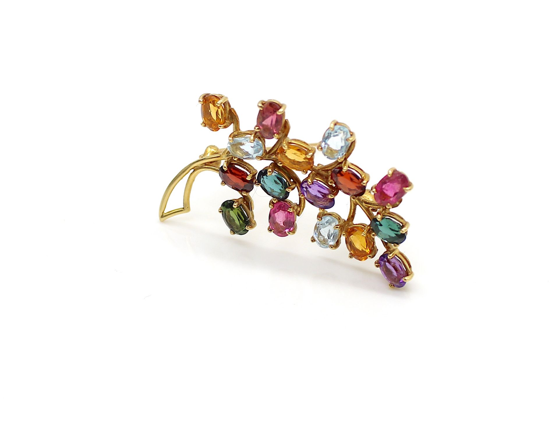 Brooch with colourful gemstones - Image 3 of 3