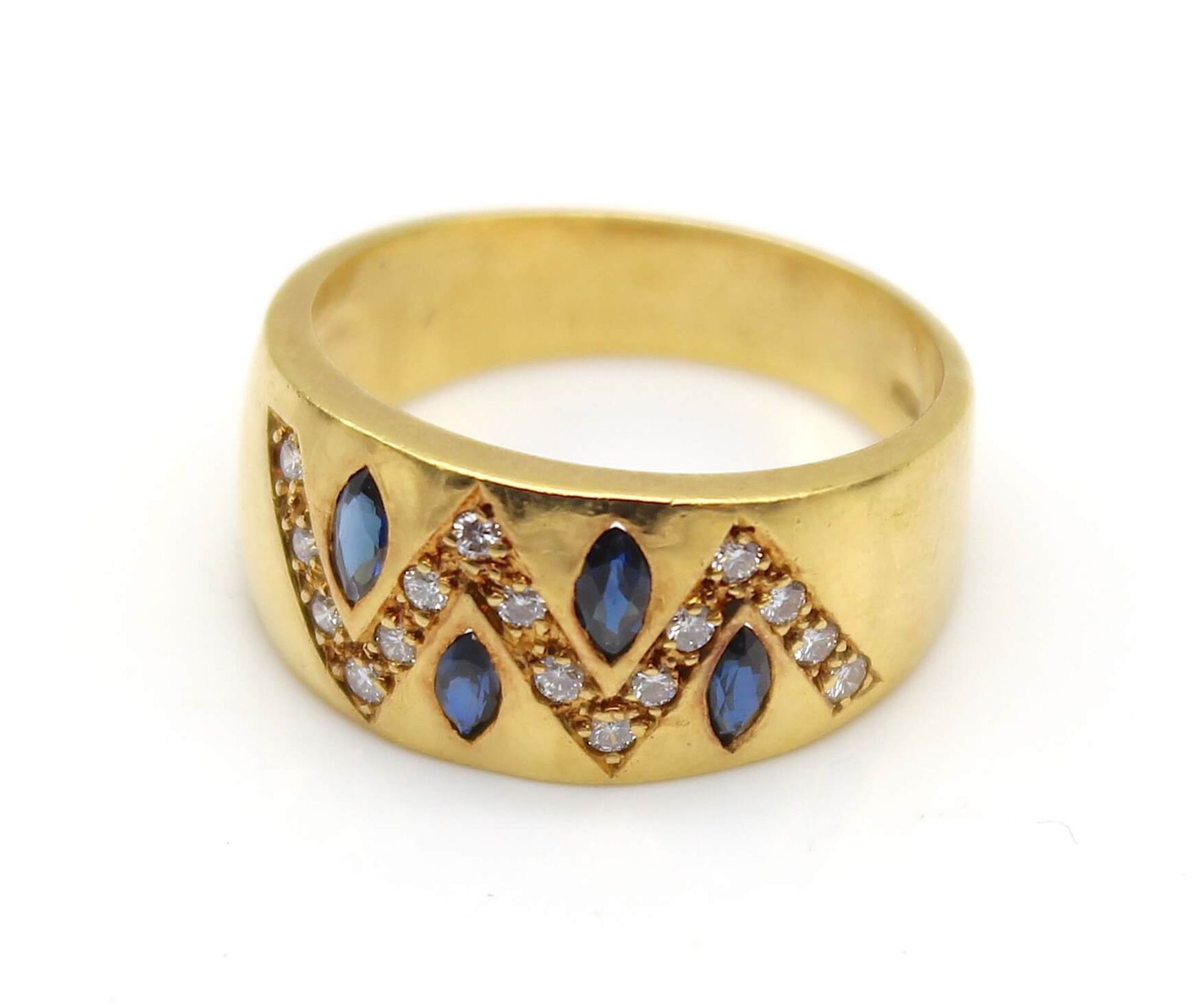 Ring in 750 gold with sapphires and brilliants - Image 2 of 3