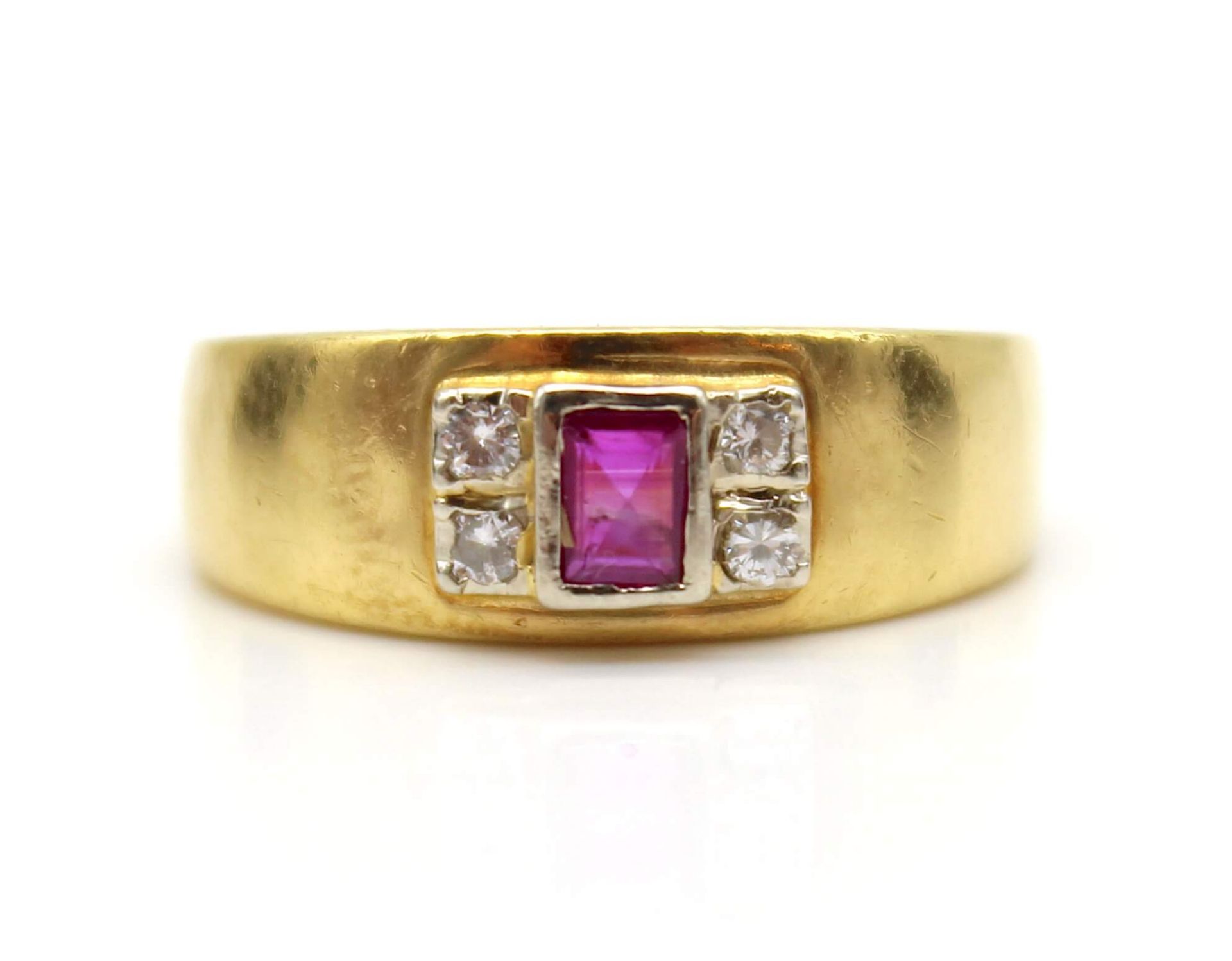 Ring with brilliants and ruby - Image 2 of 3