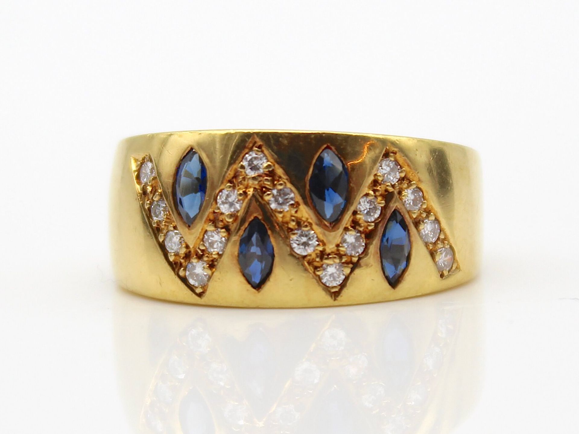 Ring in 750 gold with sapphires and brilliants - Image 3 of 3