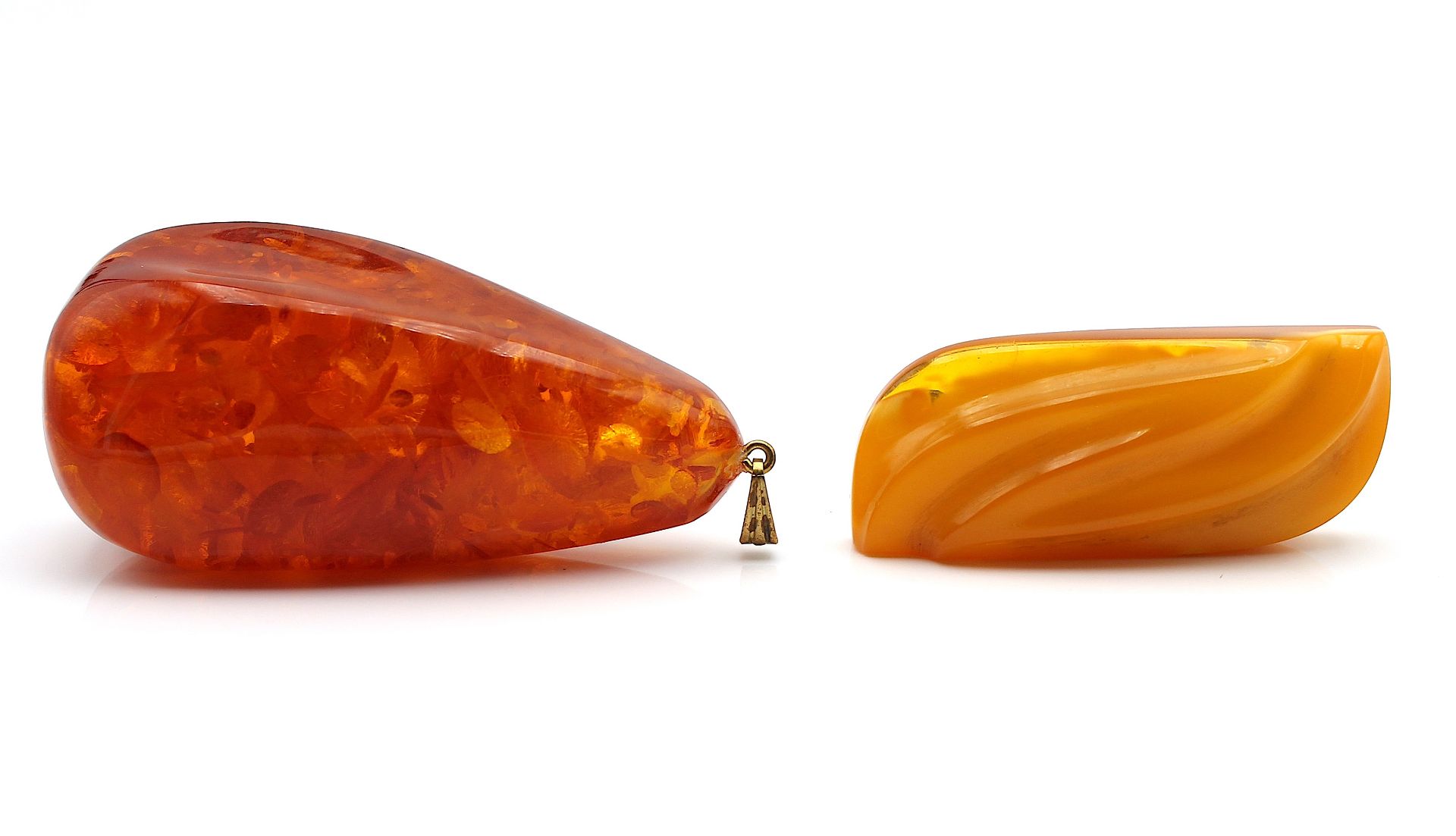 Pendant and brooch with amber - Image 2 of 3