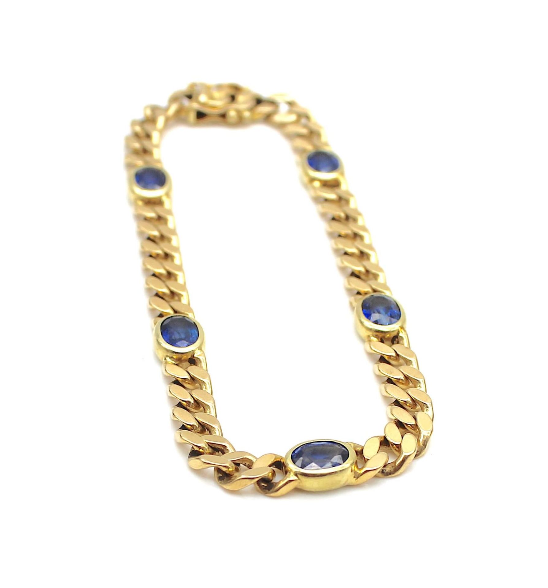 Bracelet with beautiful sapphires 585 gold - Image 2 of 4