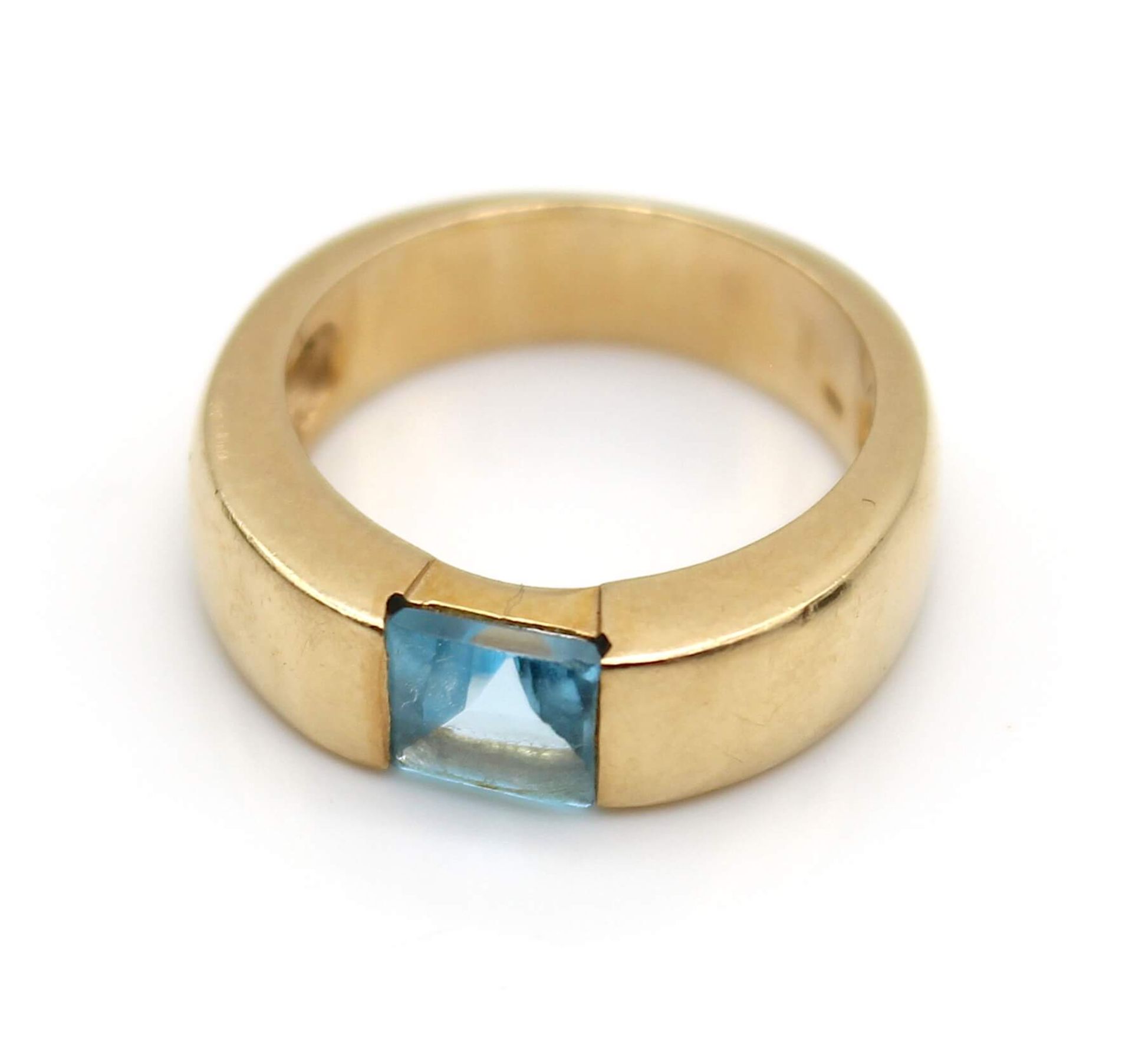 Ring with a topaz in 585 gold - Image 3 of 4
