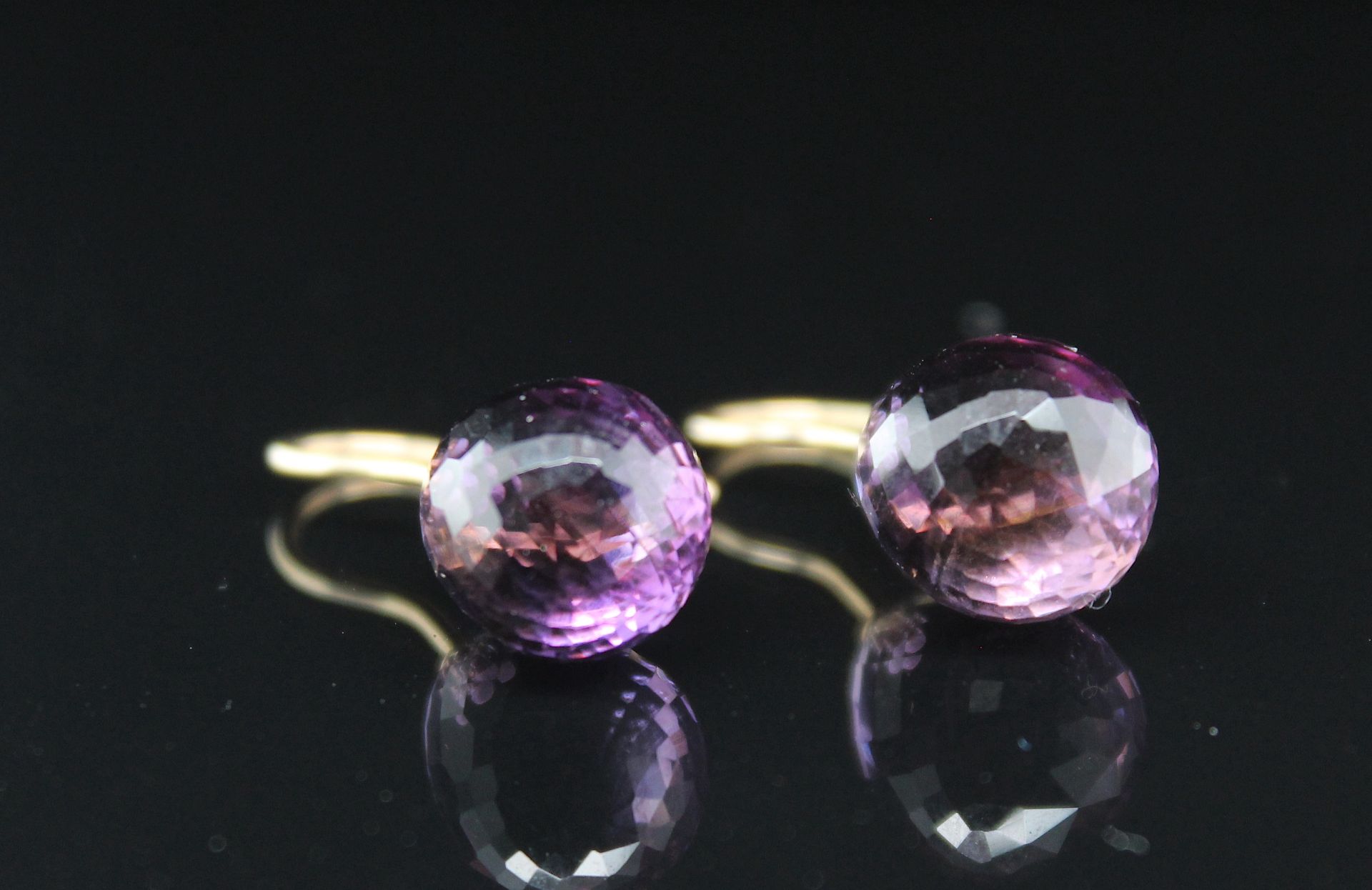 1 Pair of earrings with amethysts - Image 3 of 3