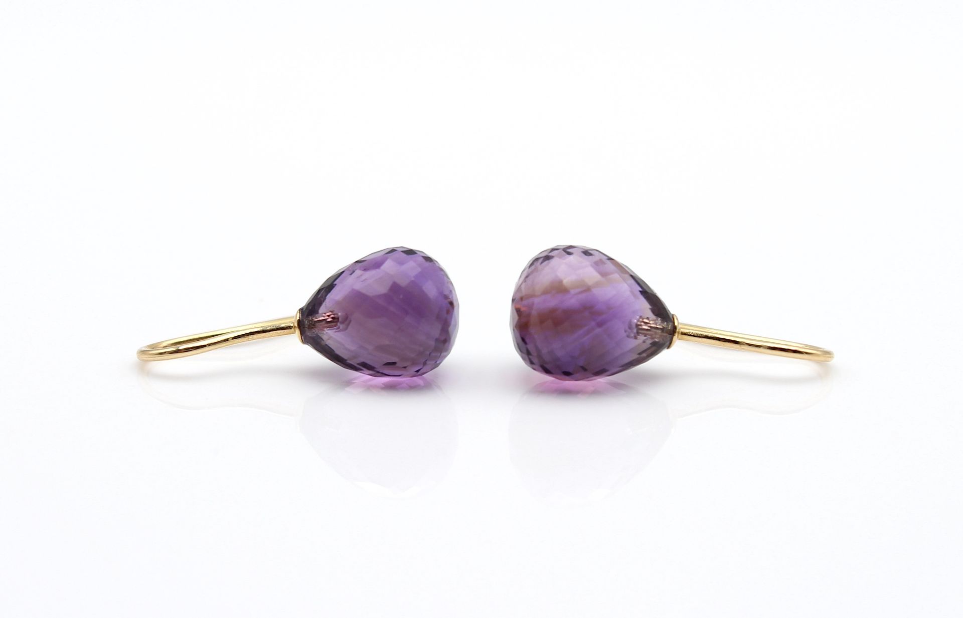 1 Pair of earrings with amethysts - Image 2 of 3