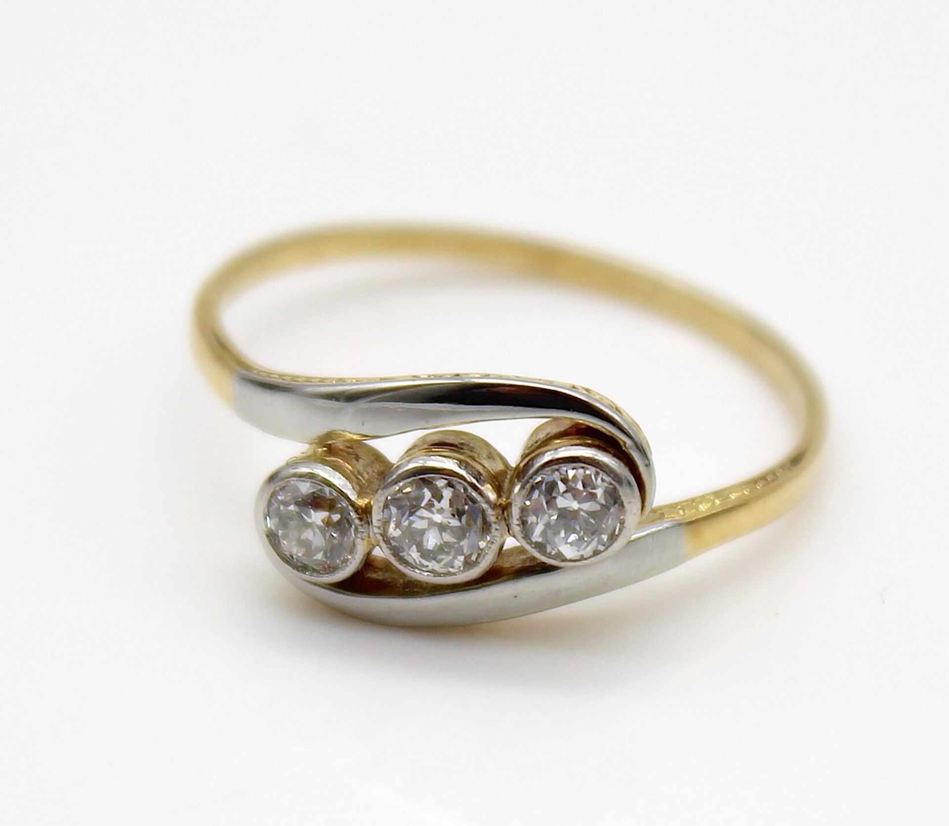 Vintage ring with total ca. 0.30 ct diamonds - Image 3 of 3