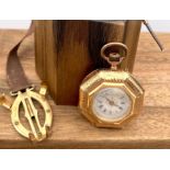 Antike Taschenuhr 585 Gold mit Taschenuhrenhalter am Band