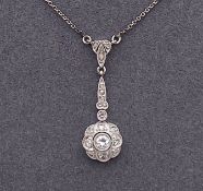 Vintage Collier mit Diamanten ges. ca. 0,25 ct