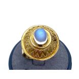 Ring Handarbeit mit Mondstein 585 Gold