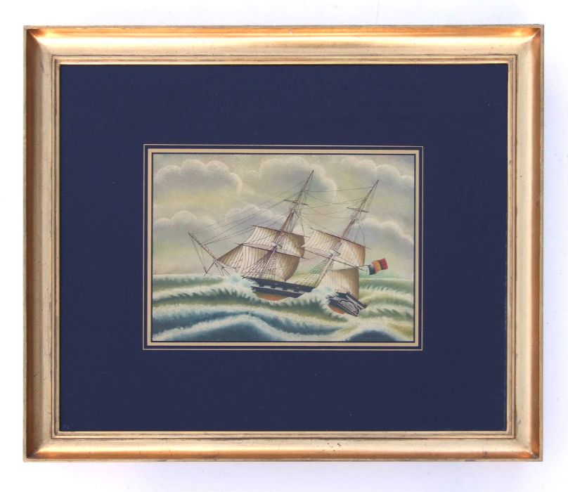 English school - a set of three nautical scenes of Tall Ships - gouache, indistinctly signed, each - Image 5 of 5