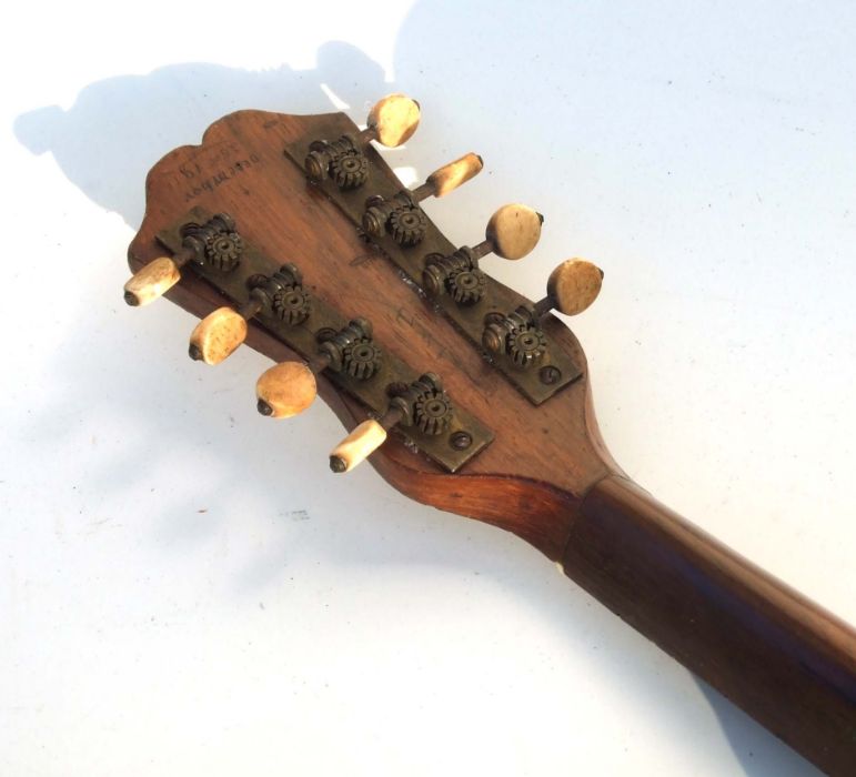 An Italian rosewood mandolin, bears paper label - Il Globo - 60cms long - Image 7 of 9