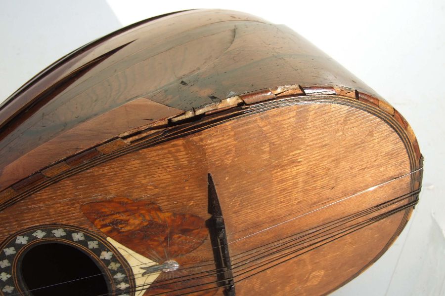 An Italian rosewood mandolin, bears paper label - Il Globo - 60cms long - Image 9 of 9