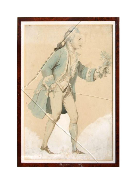 Attributed to Thomas Rowlandson (1756-1827) - a caricature of the actor-manager David Garrick,