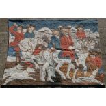 A 17th century style Flemish tapestry wall hanging depicting a hunt scene, 171 by 132cms.Condition