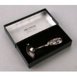 A John Tindale sterling silver miniature sauce ladle in the Art Nouveau taste, 21g, cased.