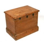 A 19th century pine strong box, 55cms wide.