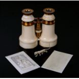 A pair of early 19th century Dixon of New Bond Street, London, ivory and gilt metal binoculars,