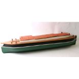 A large scale scratch built wooden model of a Dutch canal barge, 90cms long.
